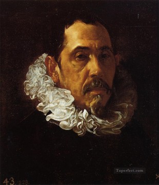 portrait of a man holding a book Painting - Portrait of a Man with a Goatee Diego Velazquez